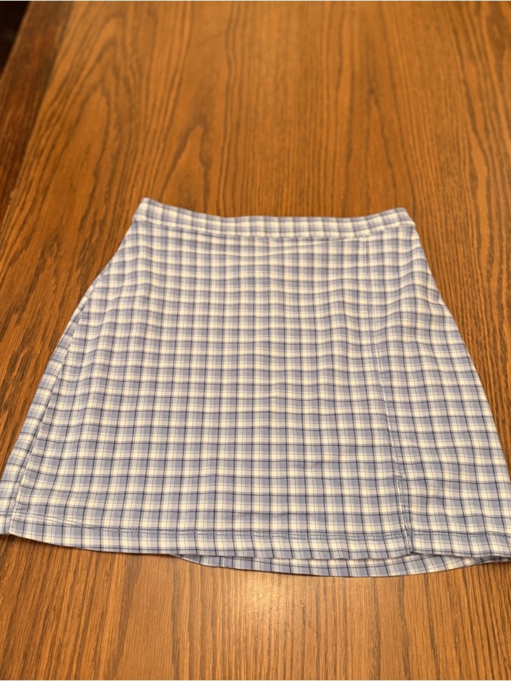 Hollister Blue and White Plaid Mini Skirt